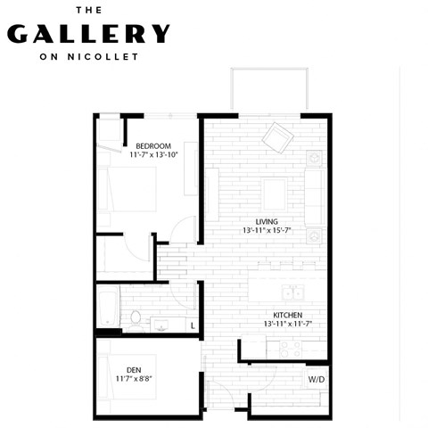 The Brookview Floor Plan at The Gallery Apartments, Minnesota, 55337